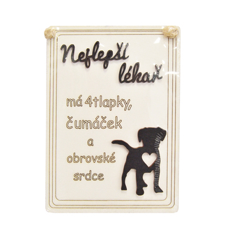 Cedule dřevo Nej lékař pes... 17x22 cm