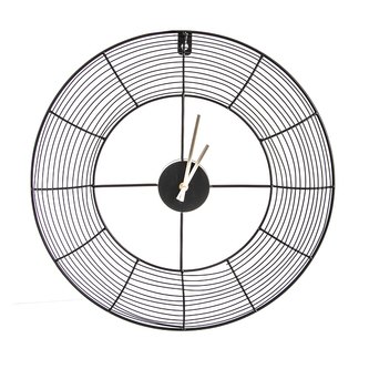 Hodiny nástěnné kov černé pr. 48 cm