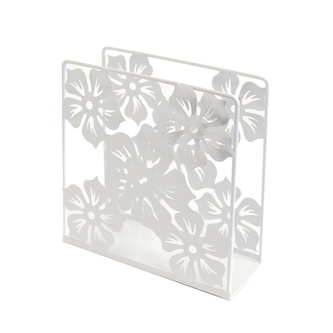 Stojan na ubrousky kov bílá 14x5x14 cm