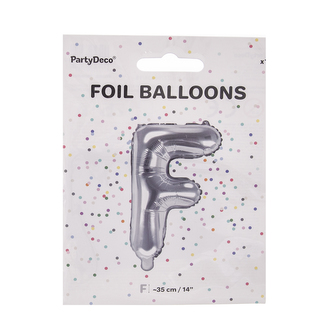 Balónek fólie písmeno F stříbrný 35 cm