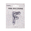 Balónek fólie písmeno F stříbrný 35 cm