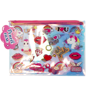 Pouzdro na tužky UH jednorožec růžové 21x15 cm