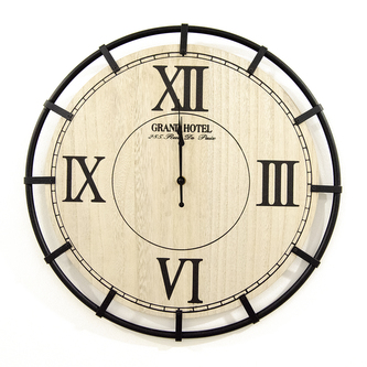 Hodiny nástěnné dřevo/kov pr. 40 cm