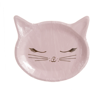 Papírové talíře kočička 22 x 20 cm