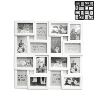 Rámečky obraz 16 fotek UH bílý/černý 56x56 cm