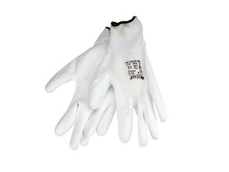 Rukavice 8\" bílé z polyesteru polomáčené v PU, EXTOL PREMIUM
