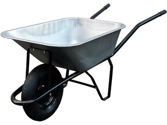 kolečko stavební  80l, nafukovací, Zn korba, nosnost 100kg ROZLOŽENÉ