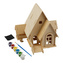 RoboTime Dřevěná skládačka Lesní chatka + barvy a štětec