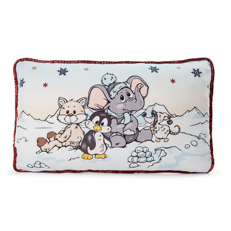 Plyšový polštářek slon, tučňák a sněžá liška 43x25 cm