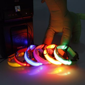 Reedog USB svíticí obojek pro psy a kočky NEW-červená  40 - 48 cm