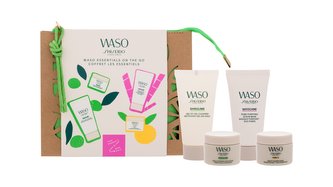 Shiseido Waso pleťový krém Waso Shikulime 15 ml + čisticí pleťový gel Waso Shikulime 30 ml + noční pleťová maska Waso Yuzu-C 15 ml + exfoliační maska Waso Satocane 30 ml + kosmetická taštička