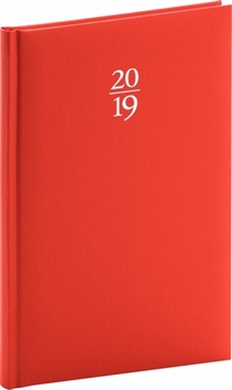 Týdenní diář Capys 2019, červený, 15 x 2