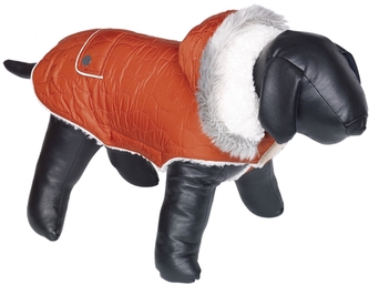 Nobby prošívaný obleček POLAR pro psa s kapucí a beránkem 29cm terakota
