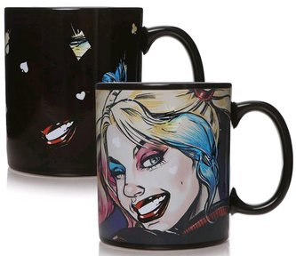 Černý proměňovací keramický hrnek DC Comics: Harley Quinn (objem 400 ml)