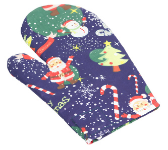 Kuchyňská chňapka - vánoční motiv modrý - chňapka 28x18 cm