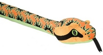 Plyšový had oranžovozelený