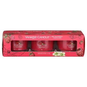 YANKEE CANDLE Red Raspberry svíčka votivní sada 3ks
