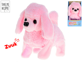 Pes plyšový 15,5cm chodící na baterie se zvukem 12m+ v krabičce