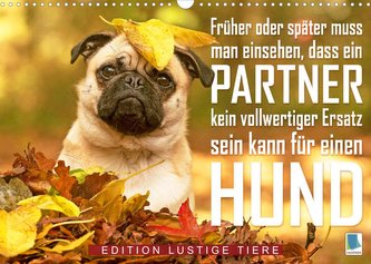 Ein Mann kann kein vollwertiger Ersatz für einen Hund sein: Edition lustige Tiere (Wandkalender 2022 DIN A3 quer)