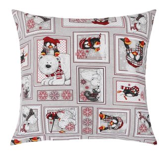 Polštářek VÁNOCE - zimní patchwork - 45x45 cm