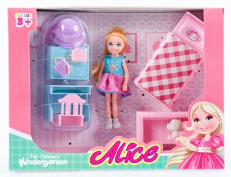Panenka Alice s mazlíčkem a nábytkem