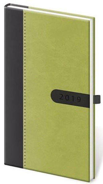 Diář 2019 kapesní Bora zeleno/černý