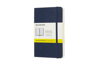 Moleskine: Zápisník měkký čtverečkovaný modrý S