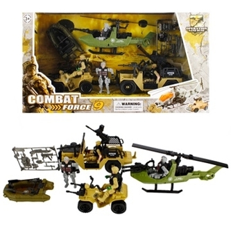 Vojenská sada s vojáky a dopravními prostředky