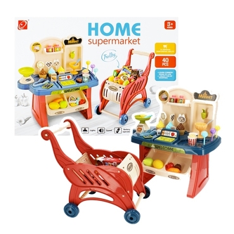 Supermarket s košíkem a doplňky na baterie