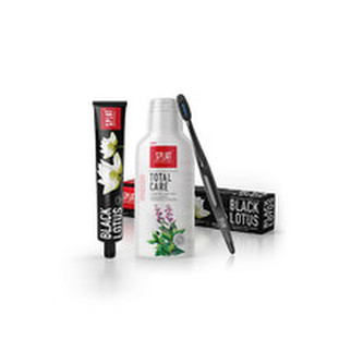 SPLAT Vánoční SPLAT Trio Black Lotus zubní pasta 75 ml & Total Care ústní voda 275 ml s kartáčkem unisex