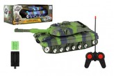 Tank RC plast 25cm 40MHz na baterie+dobíjecí pack se zvukem se světlem 2 barvy v krabici 27x11x13cm