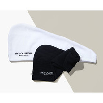 Revolution Haircare Elastický turban na vlasy (Microfibre Hair Wrap) Varianta Černá/bílá woman