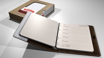 Kožený diář A5 - kůže bílá vzorovaná