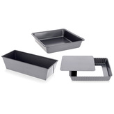 Sada na pečení de Buyer, 4713.03, box HOMEBAKING: hranaté formy, 1x skládaná čtvercová, 1x čtvercová a 1x obdélníková forma
