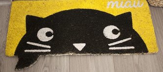 Rohožka 32x68 cm Miau, žlutá