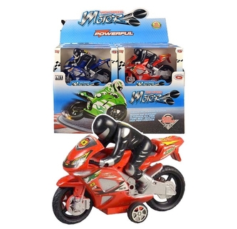 Motorka s jezdcem na setrvačník