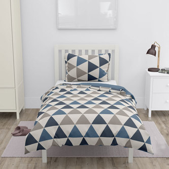 Povlečení mikroflanel 140 x 200 +70 x90, trojúhelníky