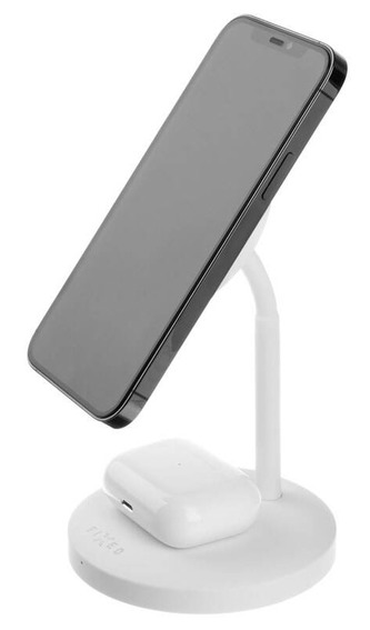 FIXED MagStand 2v1 s bezdrátovým nabíjením, White