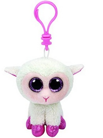 Plyš očka přívěšek růžová ovečka