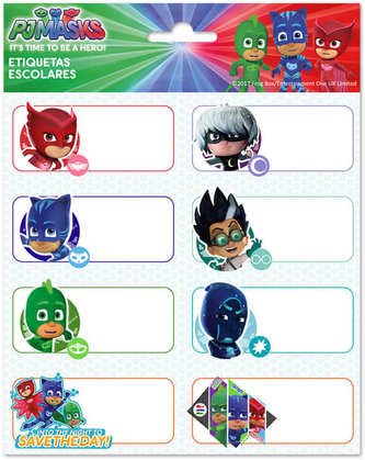 Poznámkové nálepky PJ Masks: Set 16 kusů (kus 8 x 4 cm|set 16 x 20 cm)