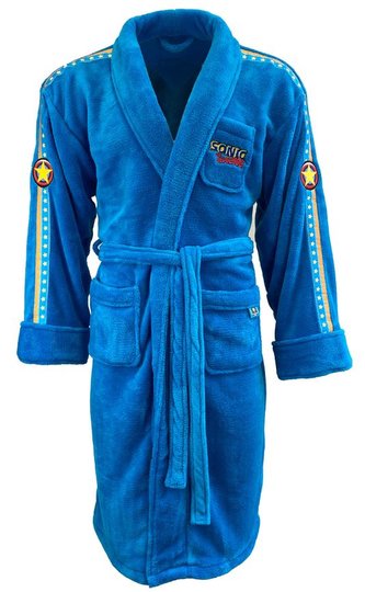 Pánský fleece župan Sonic The Hedgehog|Ježek Sonic: Go Faster (univerzální) modrý