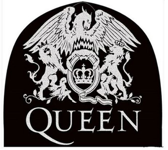 Zimní pletená čepice Queen: Logo (univerzální) černá bavlna
