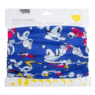 Multifunkční šátek Sonic: The Hedgehog (24 x 49 cm) modrý polyester