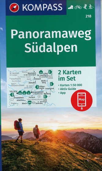 KOMPASS Wanderkarte 218 Panoramaweg Südalpen, 1:50 000