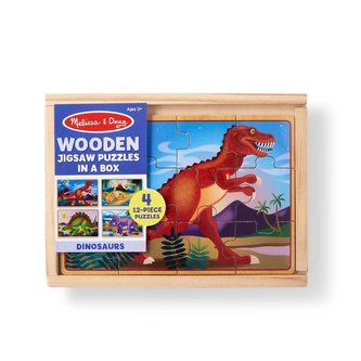 Dřevěné puzzle v krabičce Dino