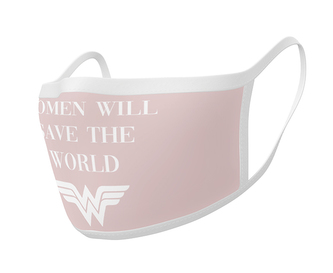 Ochranná rouška na ústa Wonder Woman: Save The World (univerzální) růžová