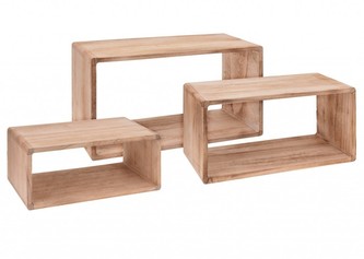 Police nástěnné dřevěné sada 3 ks 45/40/35cm