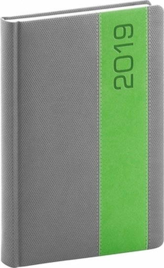 Denní diář Davos 2019, šedozelený, 15 x