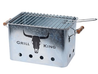 Gril přenosný piknikový GRILL KING stříbrná