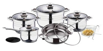 Sada nádobí nerez 12 ks Gourmet Line nerez pánev BLAUMANN BL-3165